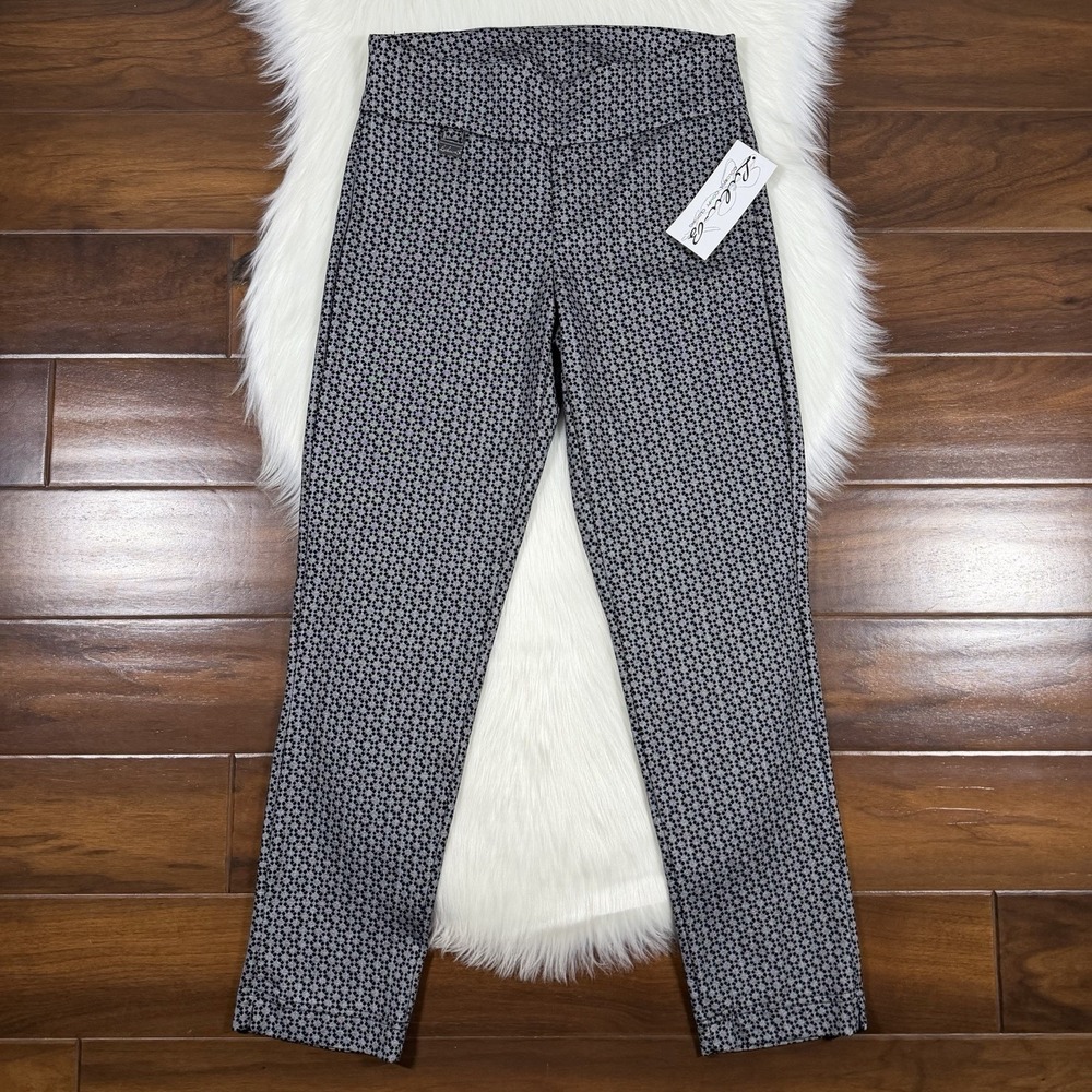 Lulu-B Women's Size 8‎ Black Gray Patterned Ankle Pull On Pants